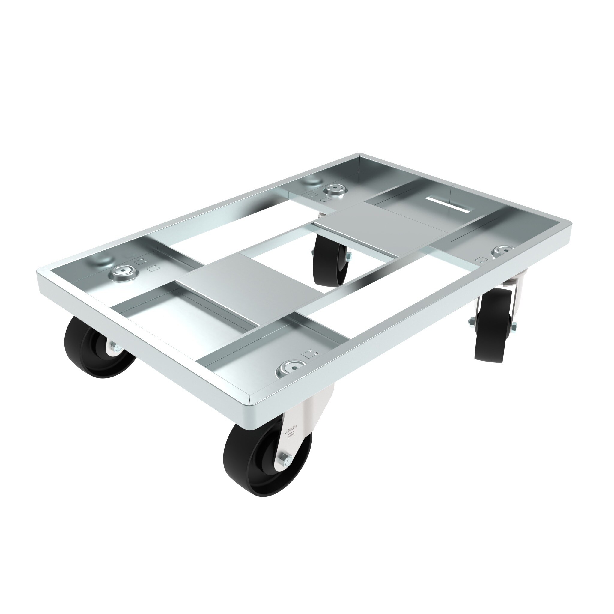 Bodenroller für KLT 600 x 400, mit 2 Lenk- und 2 Bockrollen