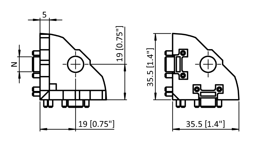 Eckwinkel 38 - 1,5" – technische Zeichnung