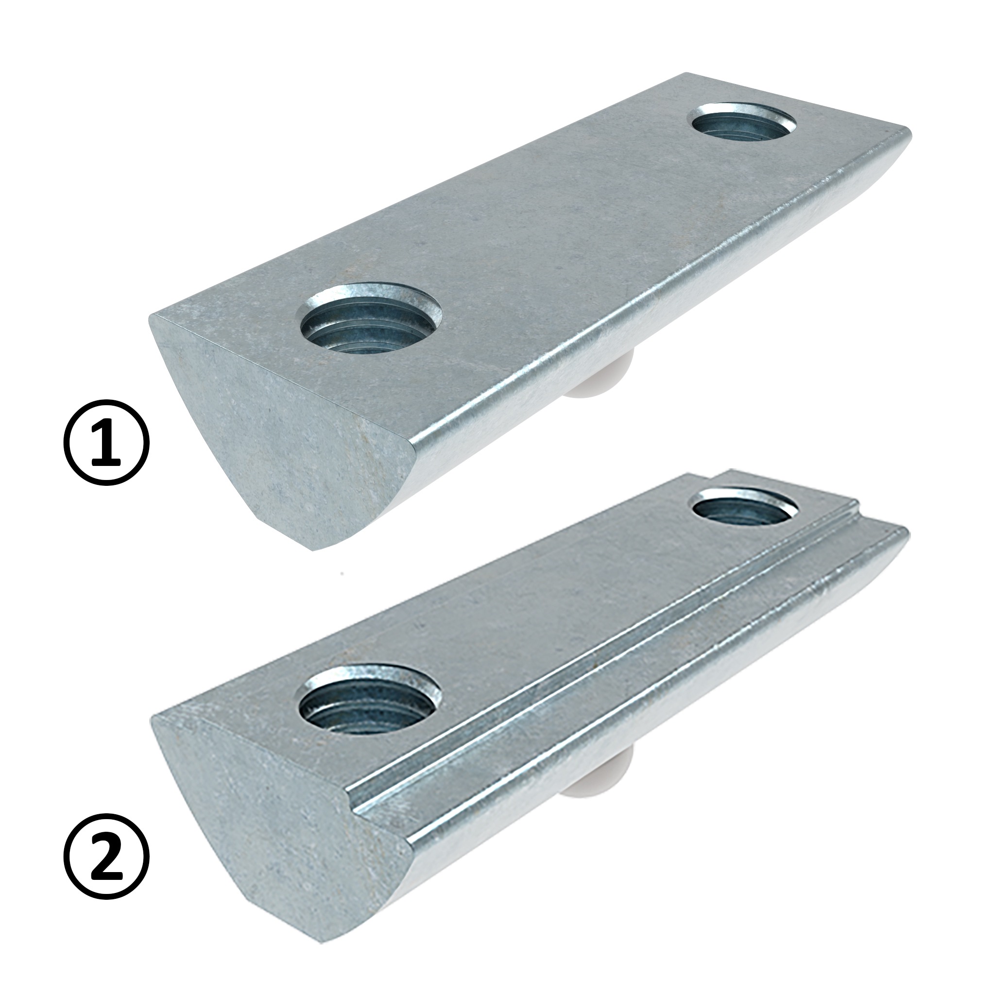Ecrou basculant double pour connecteur automatique I, rainure 8