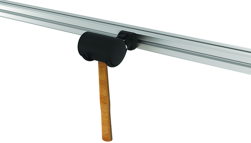 Werkzeug-Doppelhaken FX R35 - 67, gummiert für Profile 40 / 45, Nut 8 / 10