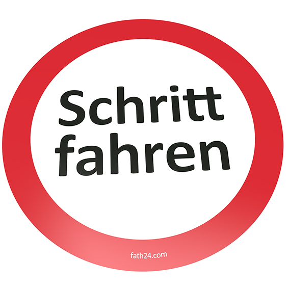 Pictogramme de sol Allemand "Schritt fahren" (conduire lentement)