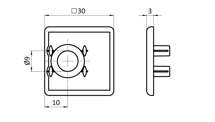 Cover Cap for Wire Mesh Frame Profile