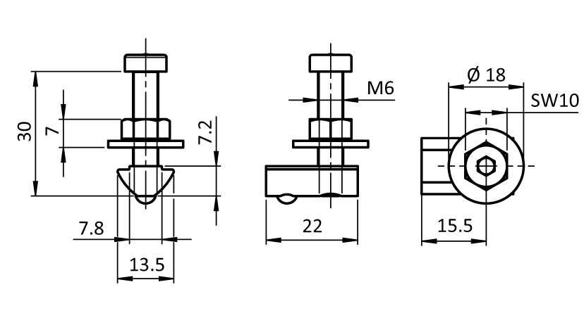 Visserie pour bloc d'angle panneau cadré 40 (Kit)