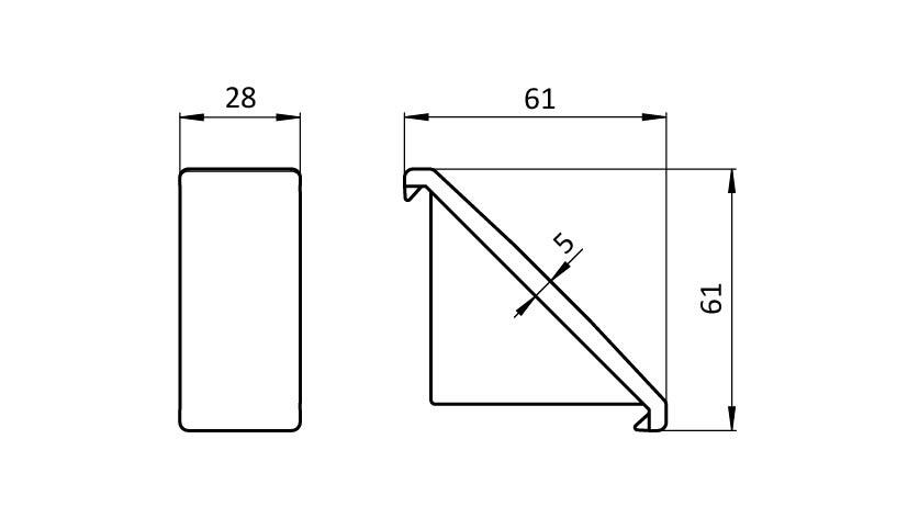 Cover Cap for Alu Connection Angle 30 x 60