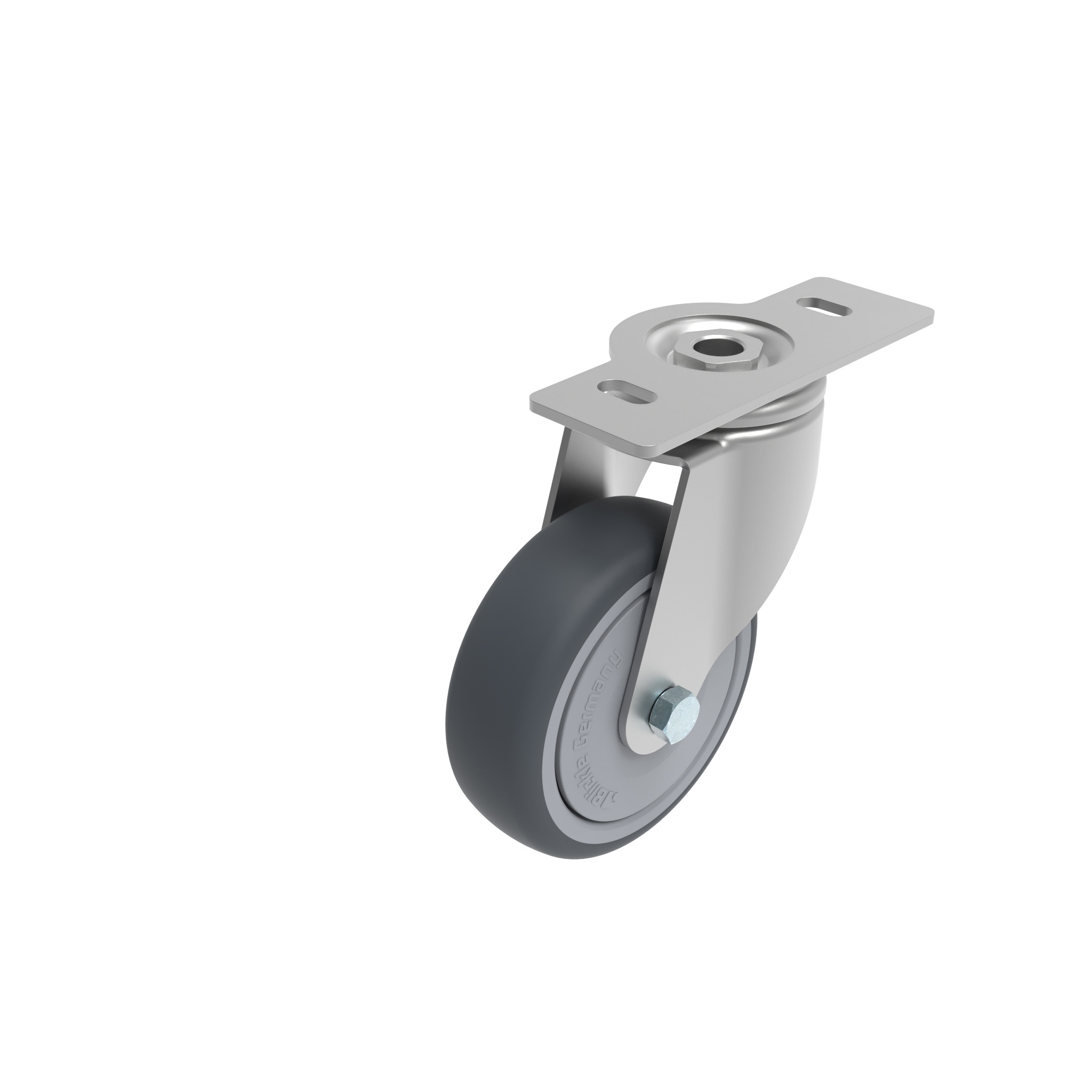 Rueda giratoria Ø 80 / 100 / 125 con placa de montaje 40 / 45 098S100T4045N – imagen del producto