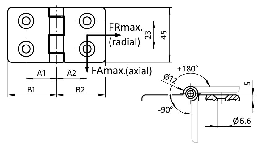Aluminum Die-cast Hinge 45