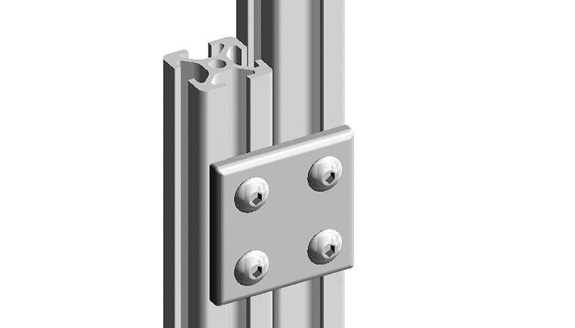 Connection Plate AL Quadrangular 4 Hole, 1 Slot Version