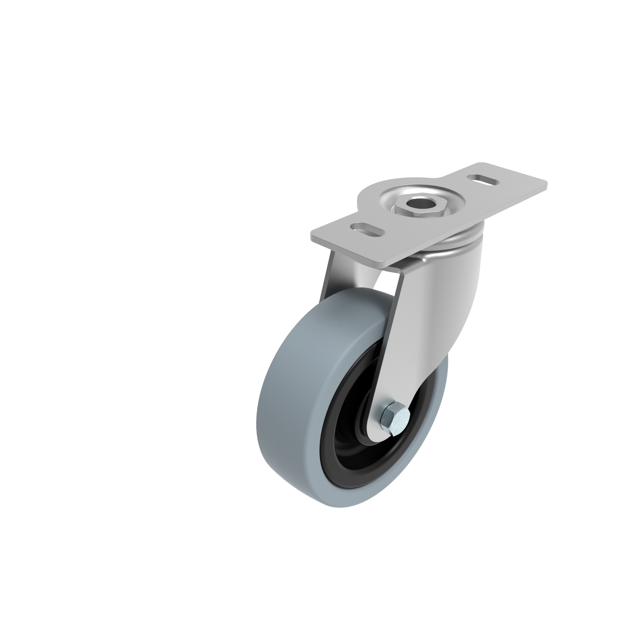 Rueda giratoria Ø 80 / 100 / 125 con placa de montaje 40 / 45 098S100G4045N – imagen del producto