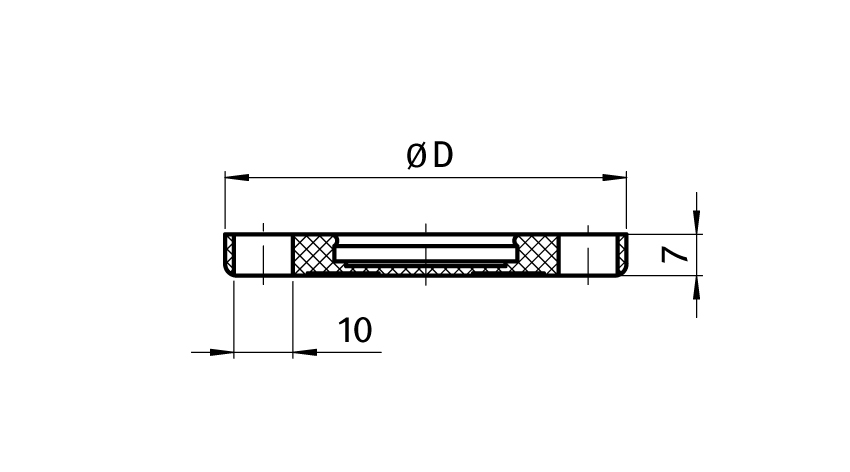 Anti-slip Plate for Pivot Feet – technical drawing