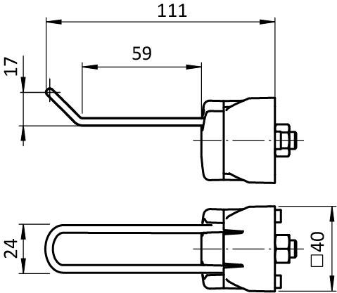 Tool Hook FX 59/19 - 24 for Profiles 40 / 45, Slot 8 / 10