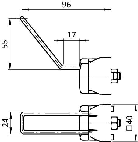 Tool Hook FX 17/57 - 24 for Profiles 40 / 45, Slot 8 / 10
