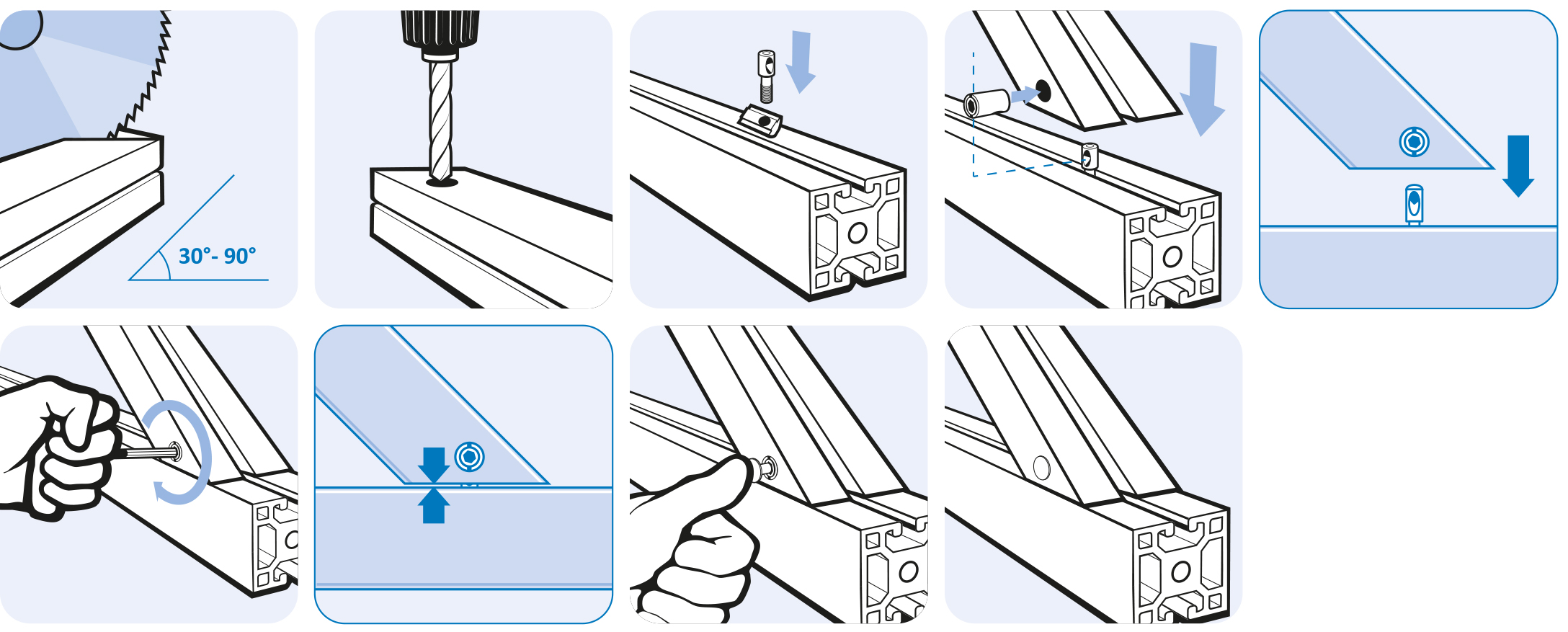 Miter Connector I 30°-90°, Slot 8