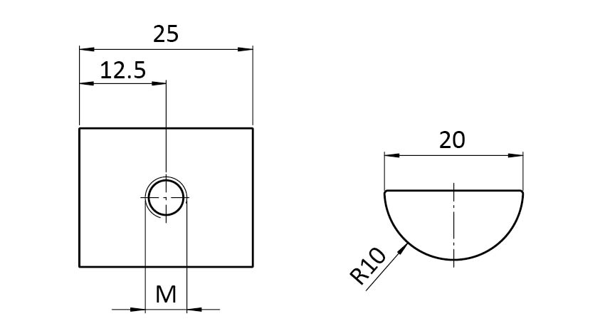 Ecrou basculant 20,0 x 10,0 mm