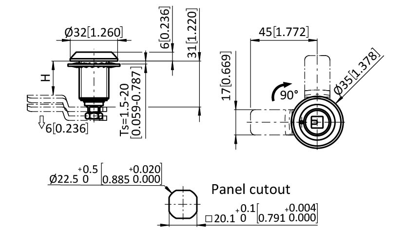 Large Compression Latch, 22.5 / 31, SS