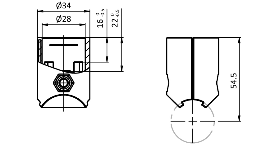 Connecteur 90° D28 (KIt)