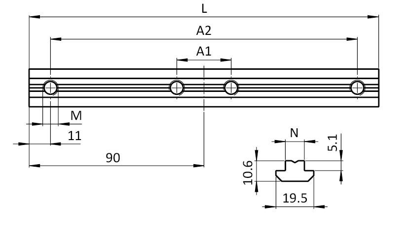 Connecting Strip 180 B, Slot 10 (Set)