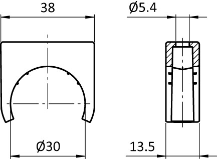 Flächenclip D30