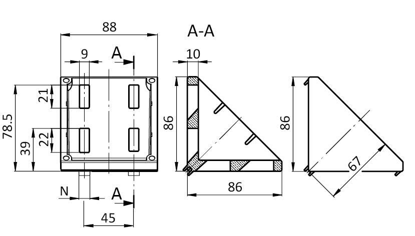 Alu Connection Angle 90