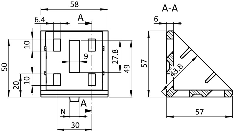 Alu Connection Angle 60