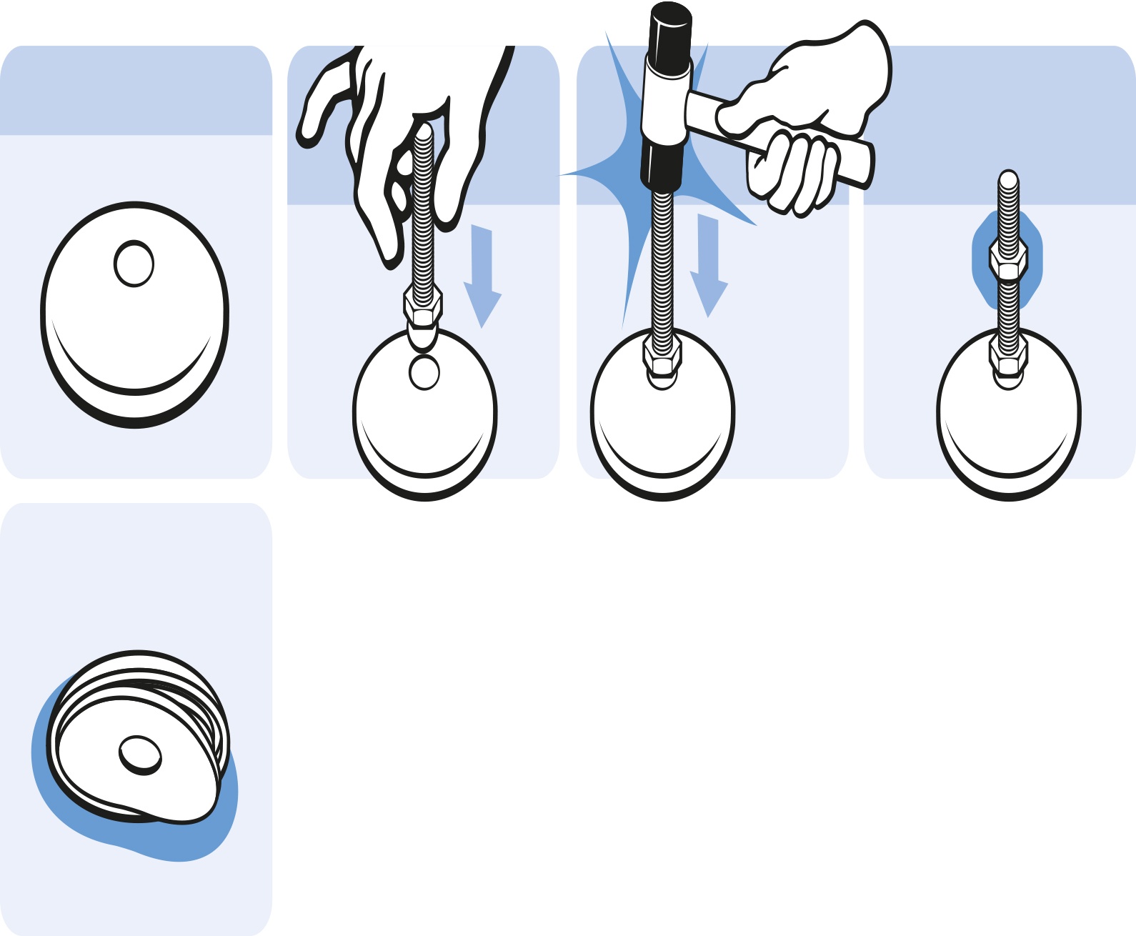 Base PA pour pieds à rotule, rotule 10