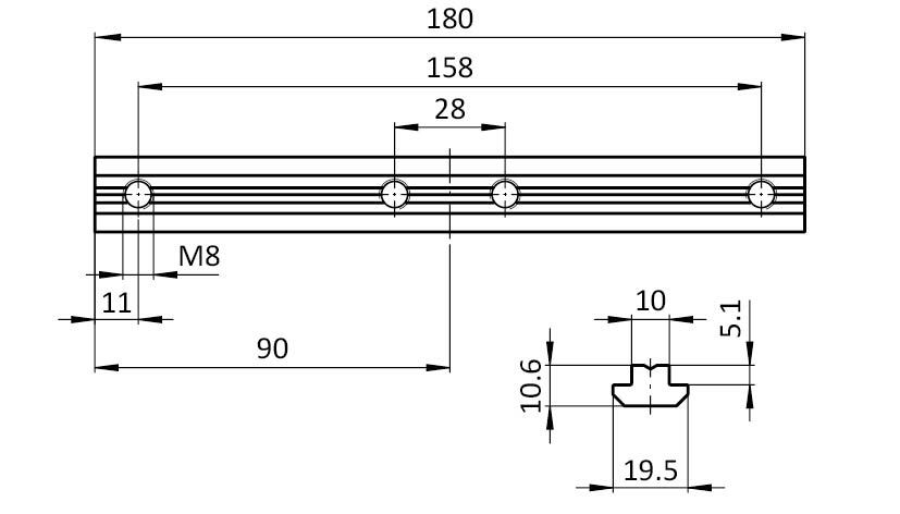 Butée pour monorail FIFO 55