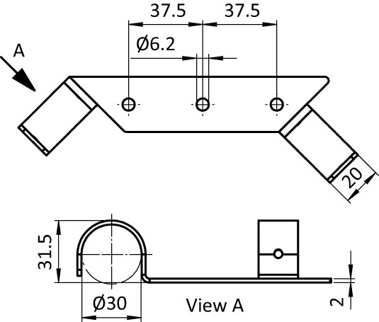 Platten-Eckeinhängung D30 (Set)