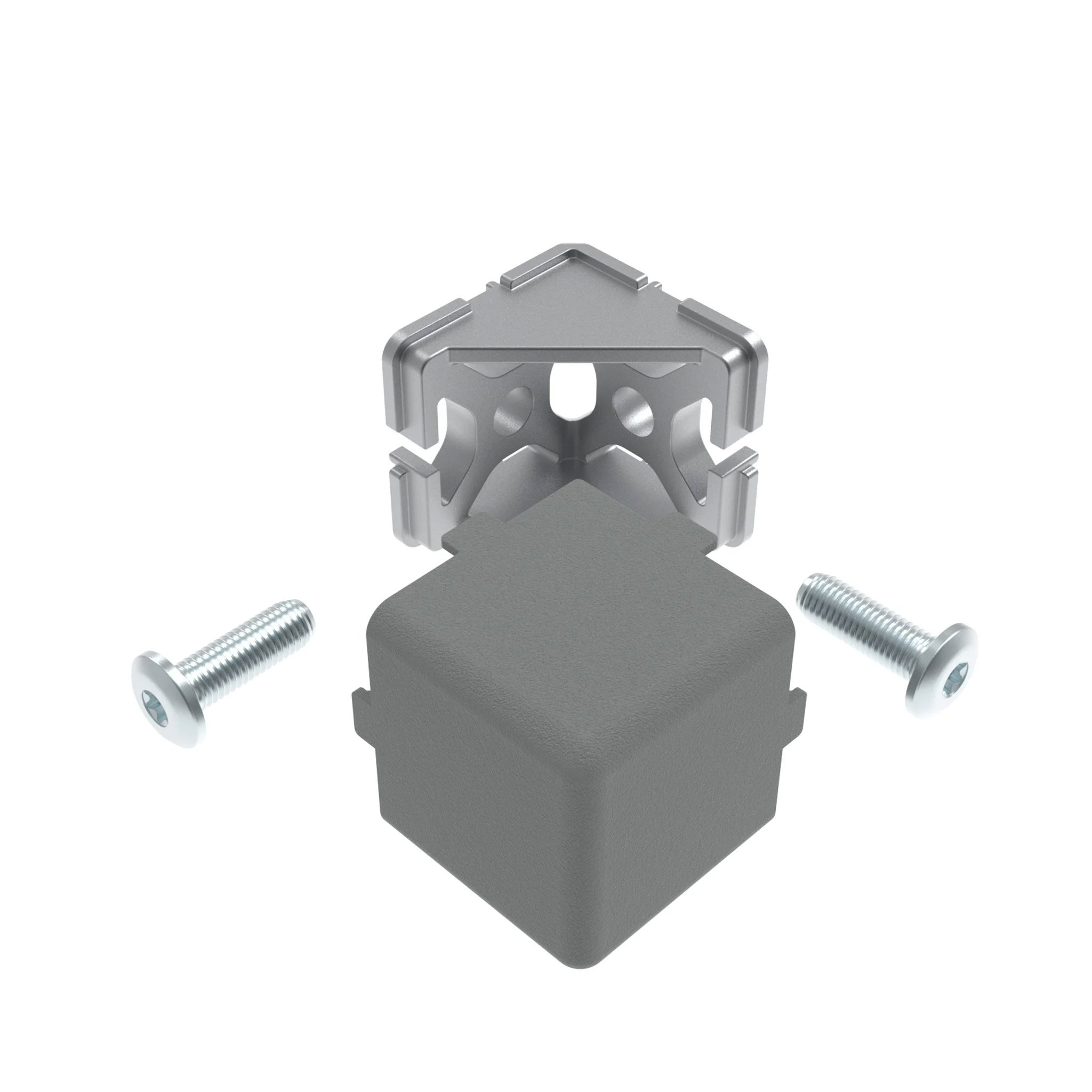 Corner Connector 40, 2D with Cable Passage (Set)