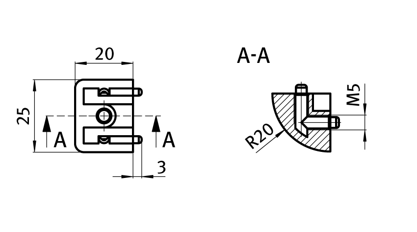 Corner Connector for Glass Panel Clamp (Set)