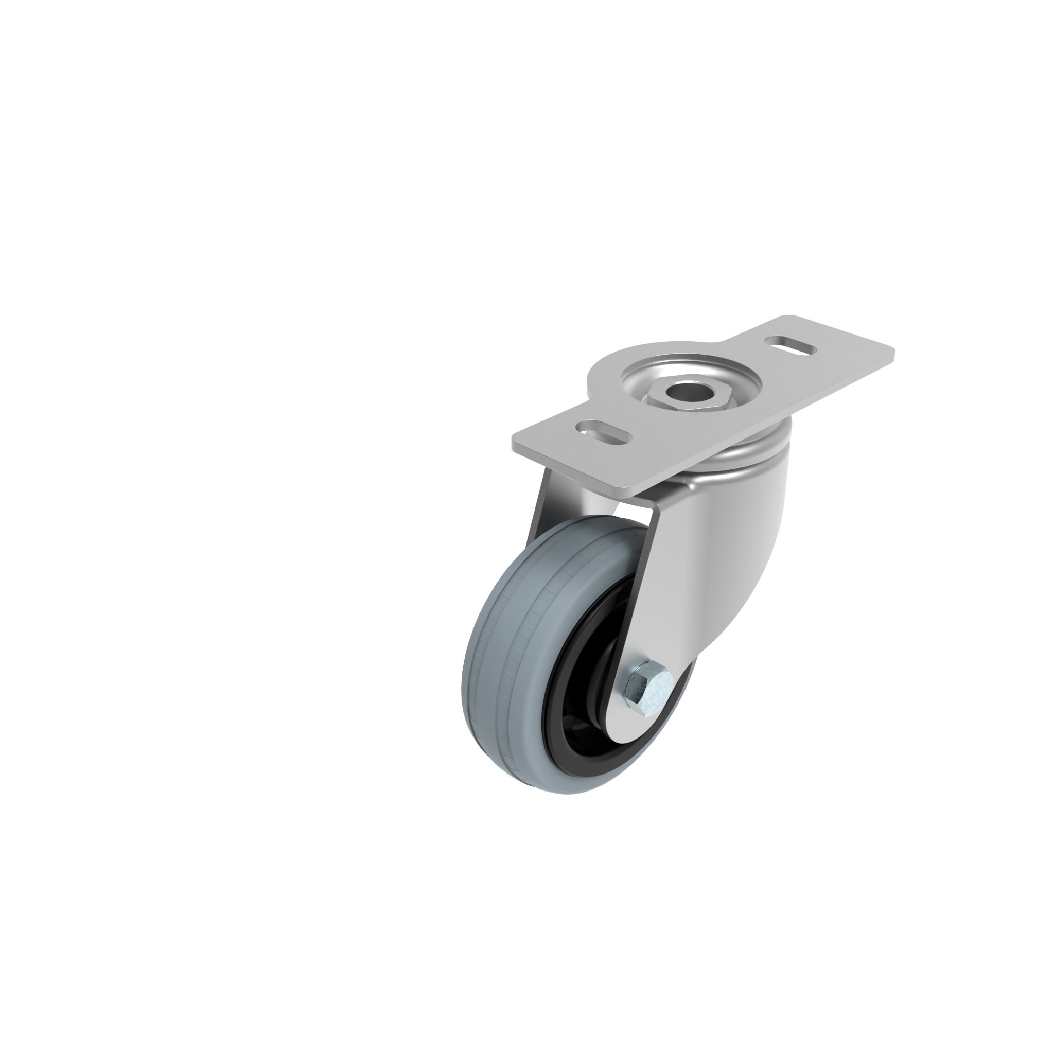 Rueda giratoria Ø 80 / 100 / 125 con placa de montaje 40 / 45 098S080G4045N – imagen del producto