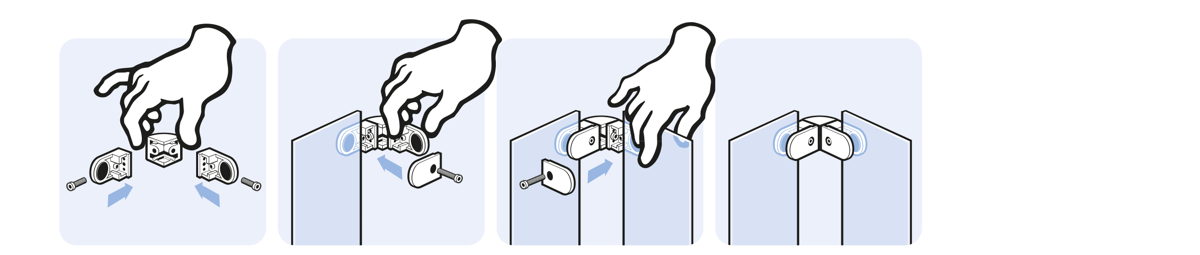 Corner Connector for Glass Panel Clamp (Set)