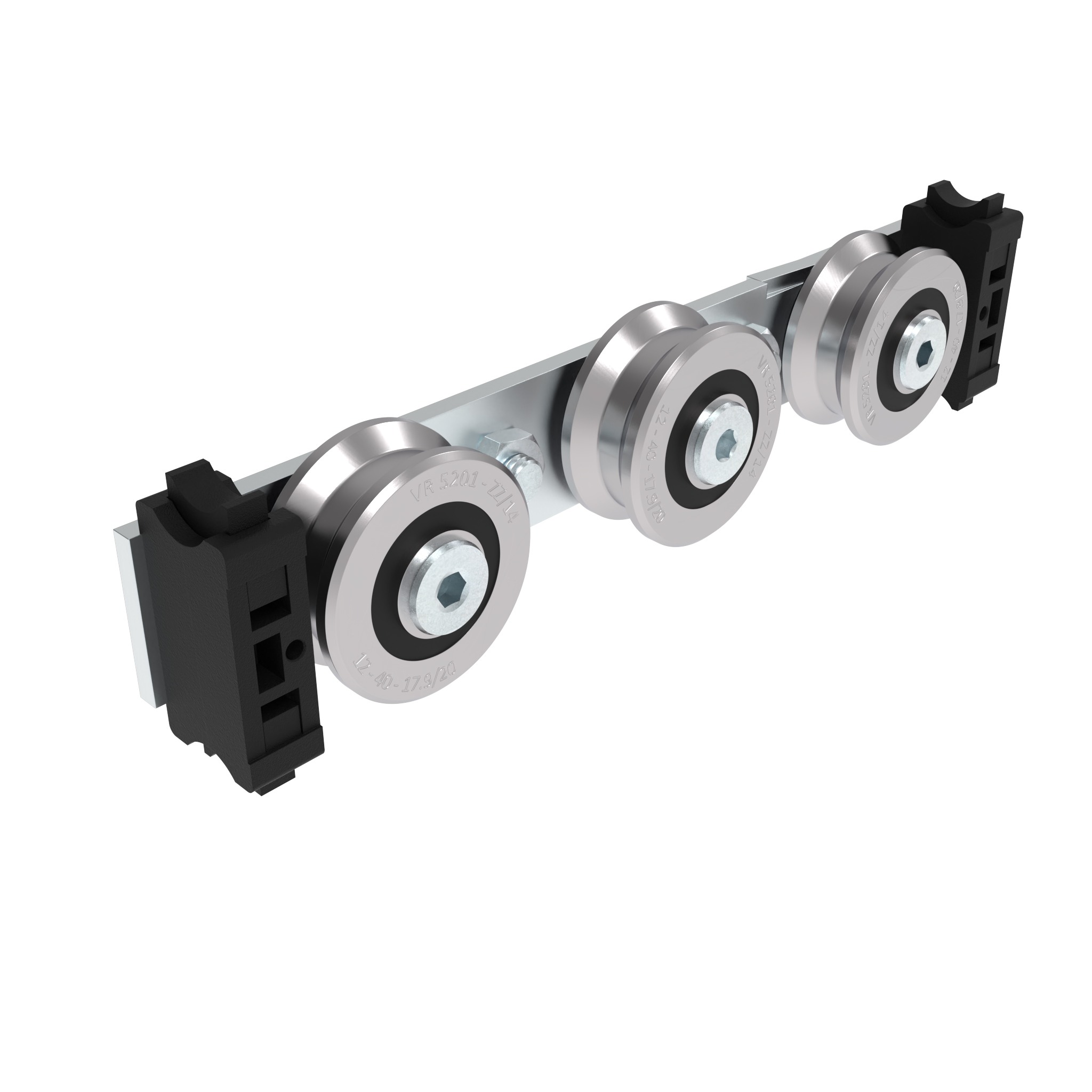 Lagersatz 3 Rollen Welle Ø 14 für C-Schlittenprofil I (Set) 093CID14S199S01 – Produktabbildung