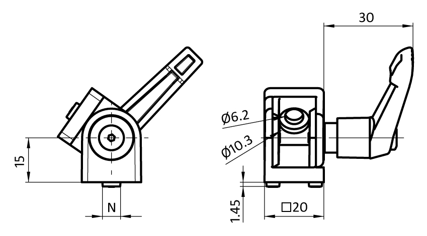 Pivot Joint 20 with Locking Lever