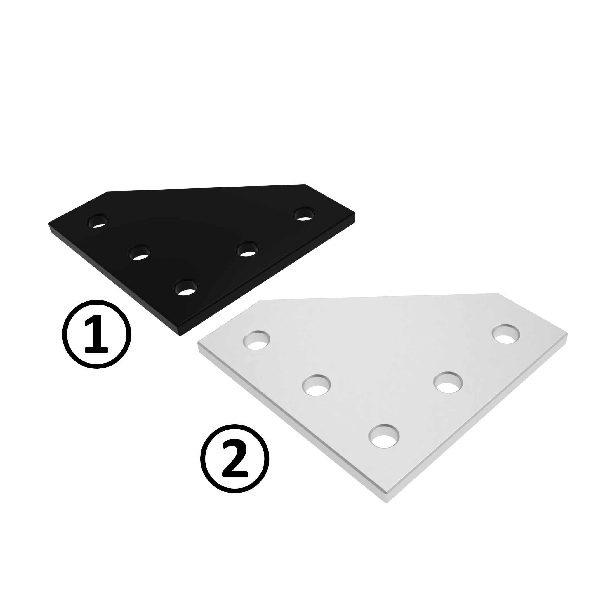 ECO Connection Plate AL L 5 Hole, 1 Slot Version