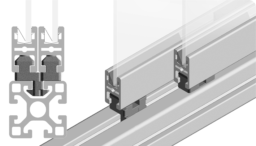Klemmprofil, Schiebetürführungen