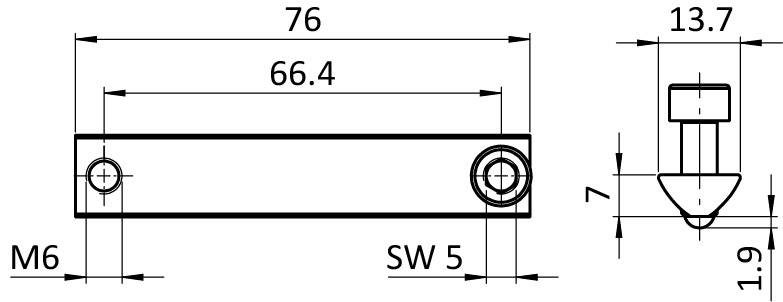 Doppelnutenstein I Nut 8 für Doppel-Adapter D30 (Set) – technische Zeichnung