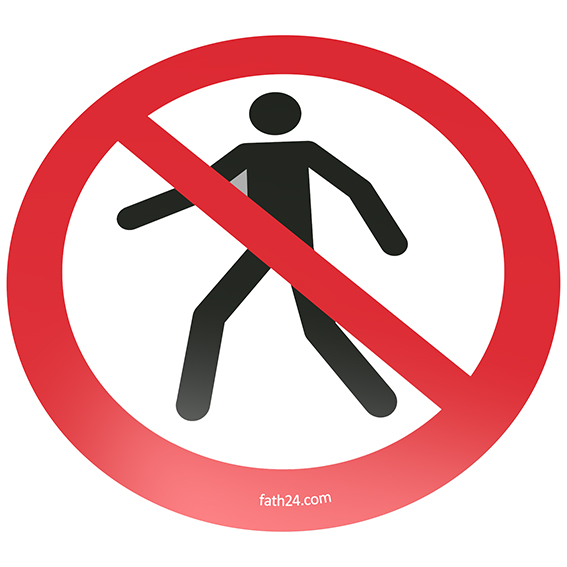 Pictogramme de sol "interdit aux piétons" – image du produit
