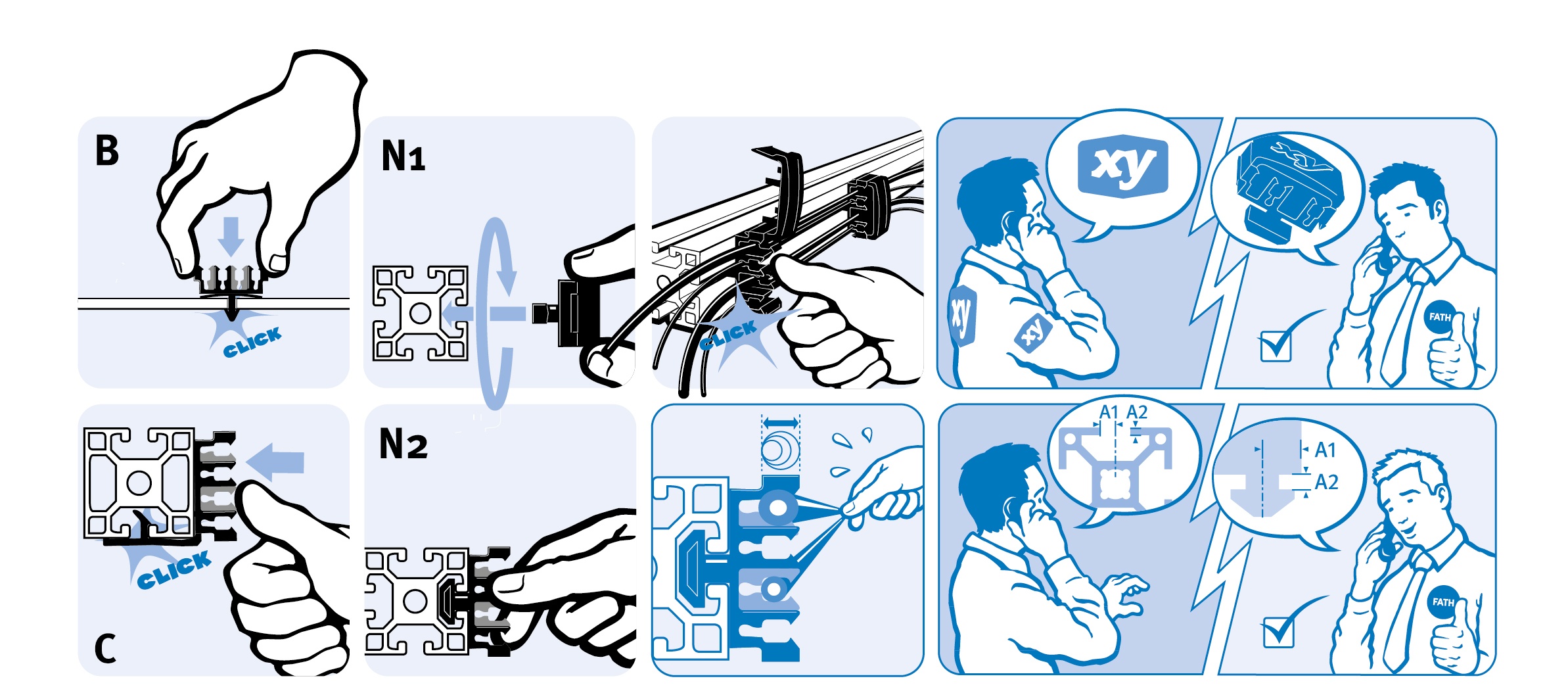 Snap-Cable-Binding with Hammer