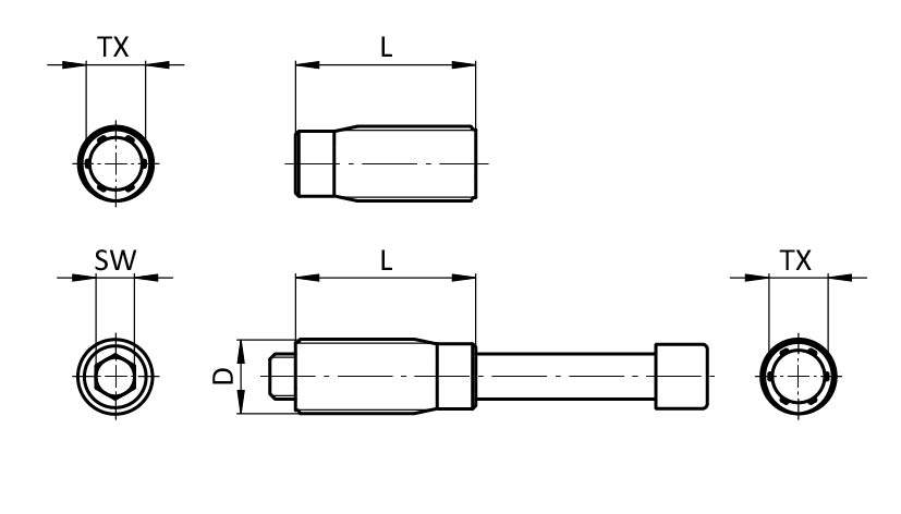 Form Butt Connector Steel – technical drawing