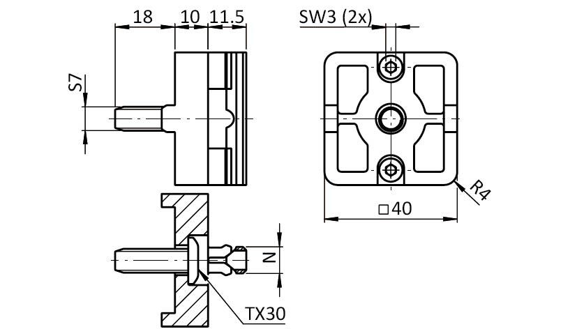 Plate Connector I PA 40, Slot 8 (Set)