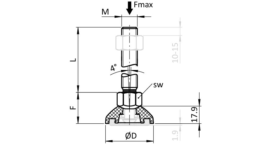 Pata pivotante, PA / acier