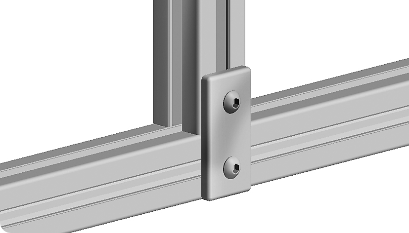 Connection Plate AL Rectangular 2 Hole, 1 Slot Version