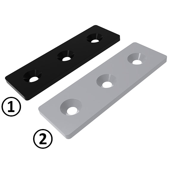 Connection Plate ST Rectangular 3 Hole, 1 Slot Version