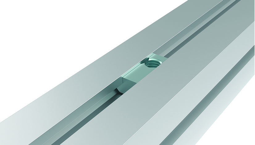 Ecrou de rainure en T 17,0 x 8,0 mm avec bille sur ressort