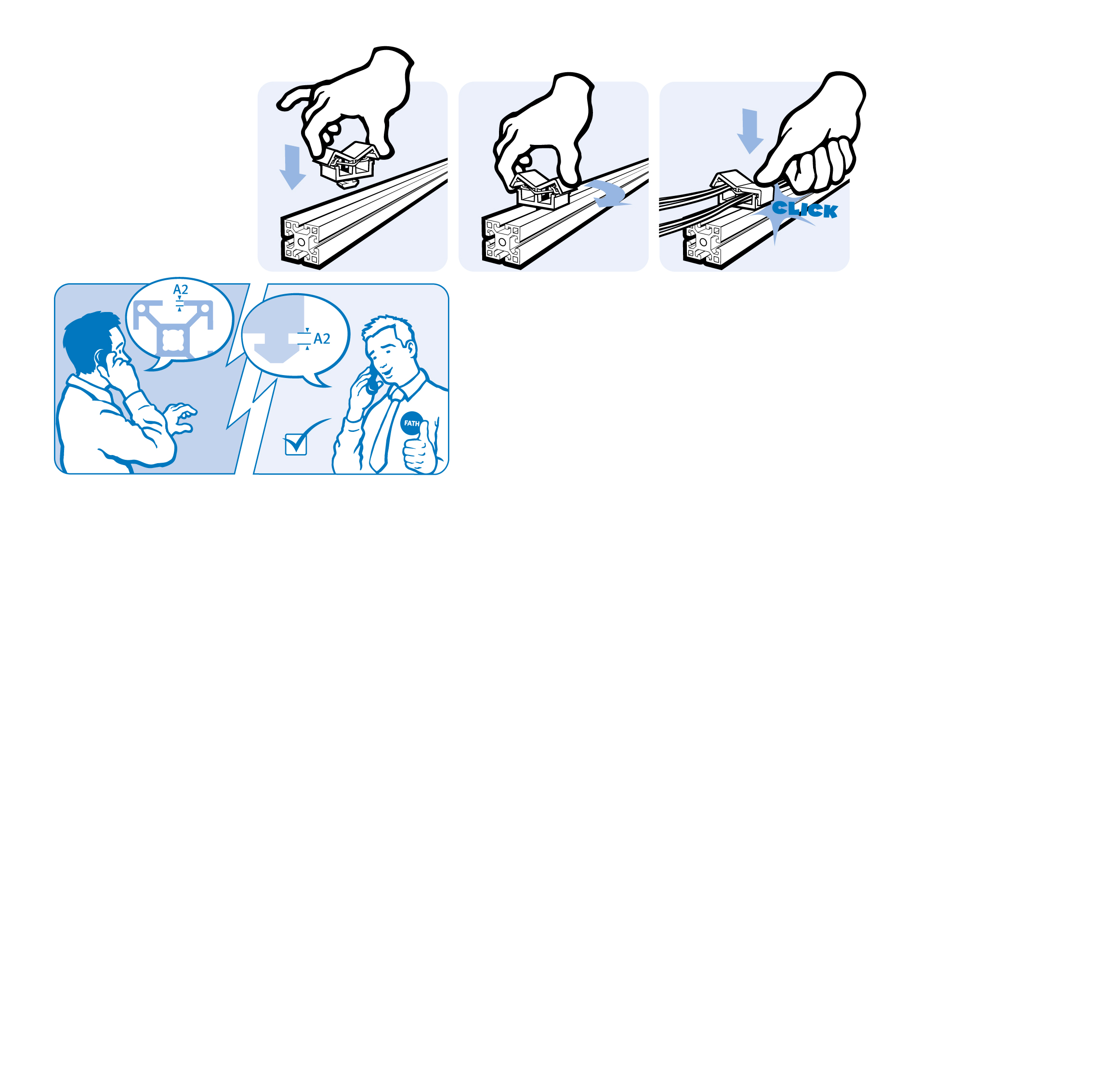 Clip Cable Binder - 2 chambers - with Hammer – assembly graphic