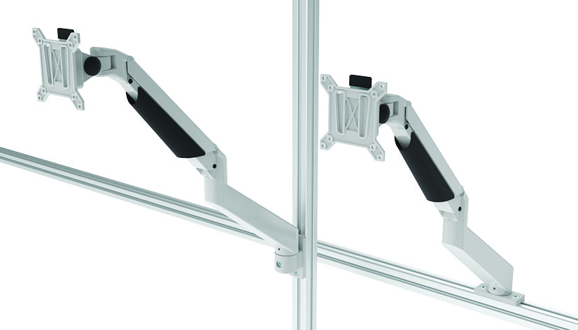 Monitorhalter 5 Achsen, höhenverstellbar (Set) – Anwendungsbeispiel