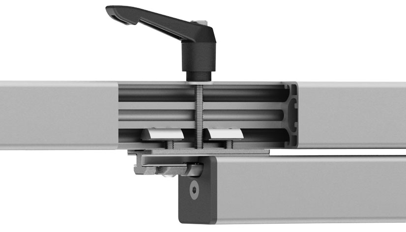 Profilgleiter ZN 40 x 80 Loslager mit Klemmhebel (Set) – Anwendungsbeispiel