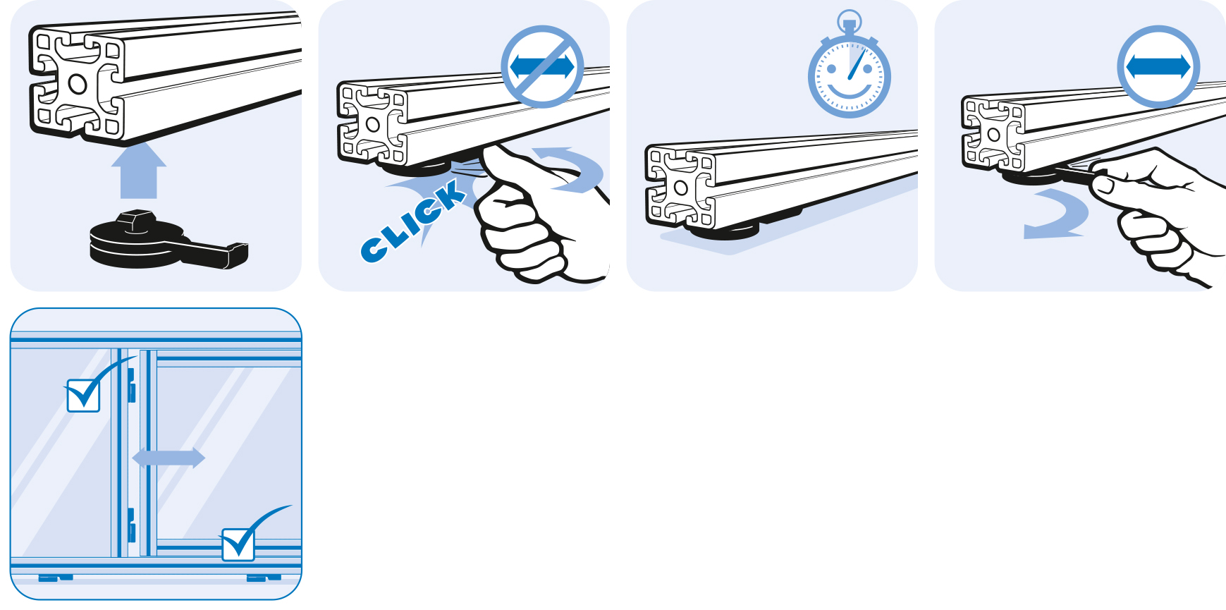 T-slot Foot – assembly graphic