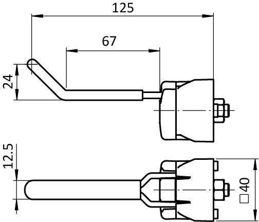 Werkzeughaken FX 66/27 - 13, gummiert für Profile 40 / 45, Nut 8 / 10