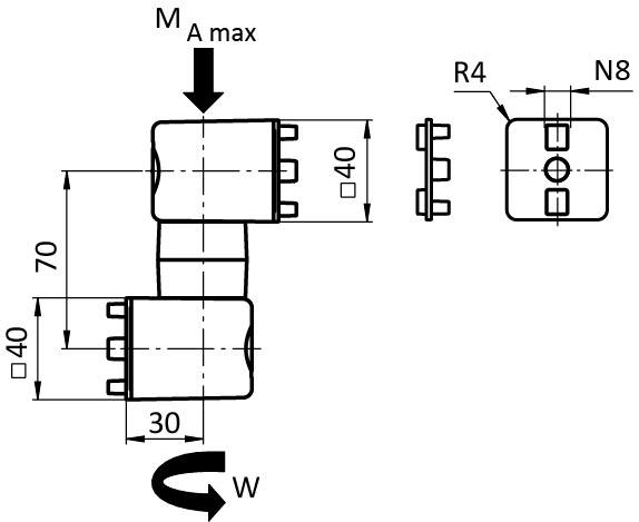 Articulation à friction I40L pour bras système (Kit)