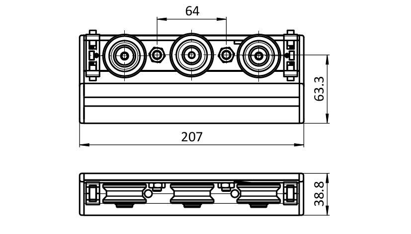 Bearing Unit 3 Rollers Shaft Ø 14 for C-Rail-Profile I